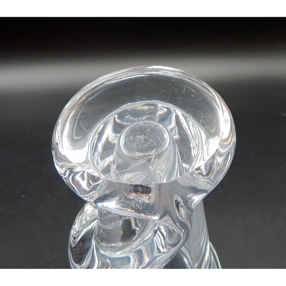 Vannes Cristal Crystal Calla Lily Vase Flower 7 Inch Clear Art Glass Signed - Picture 8 of 13